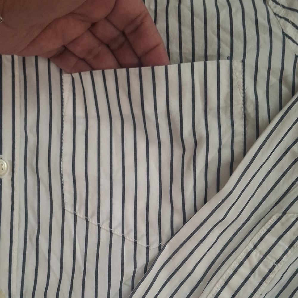 Madewell Wome's  Black and White Striped Button Down Shirt Size XXS - Picture 6 of 10